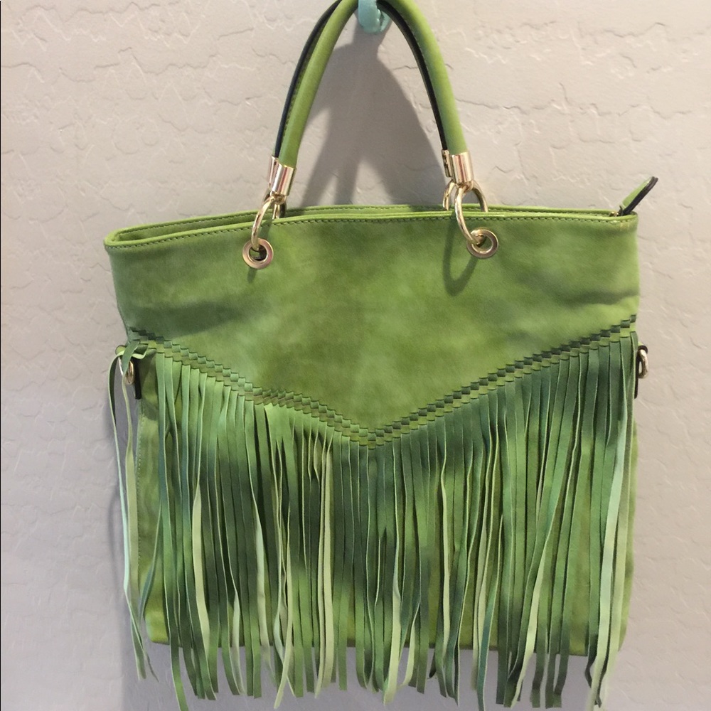 Hippy fringe leather purse